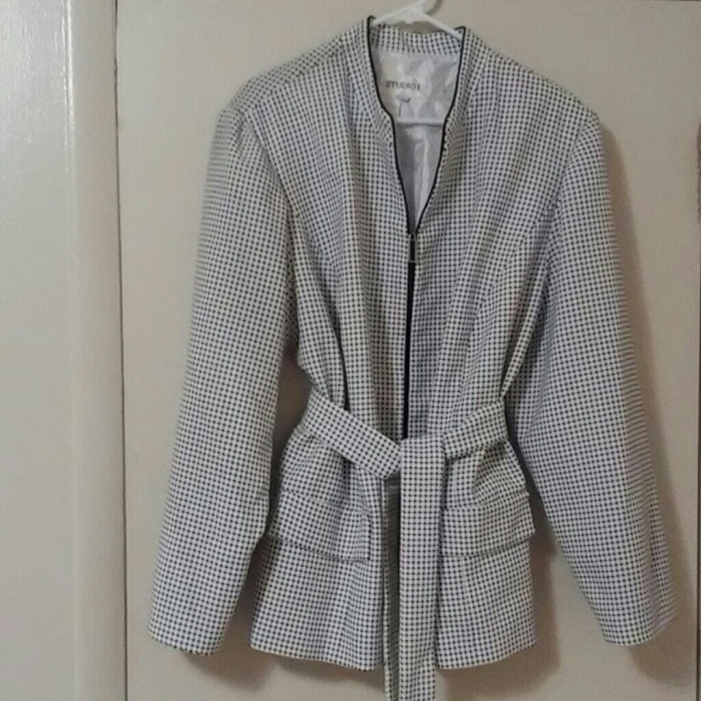 STUDIO ONE BLAZER WOMEN BLACK WHITE JACKET